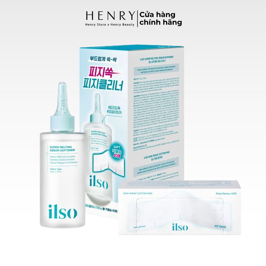 Tinh Chất Ủ Mụn Đầu Đen Ilso Super Melting Serum Softener 150ml + 40 Miếng Bông Tẩy Trang