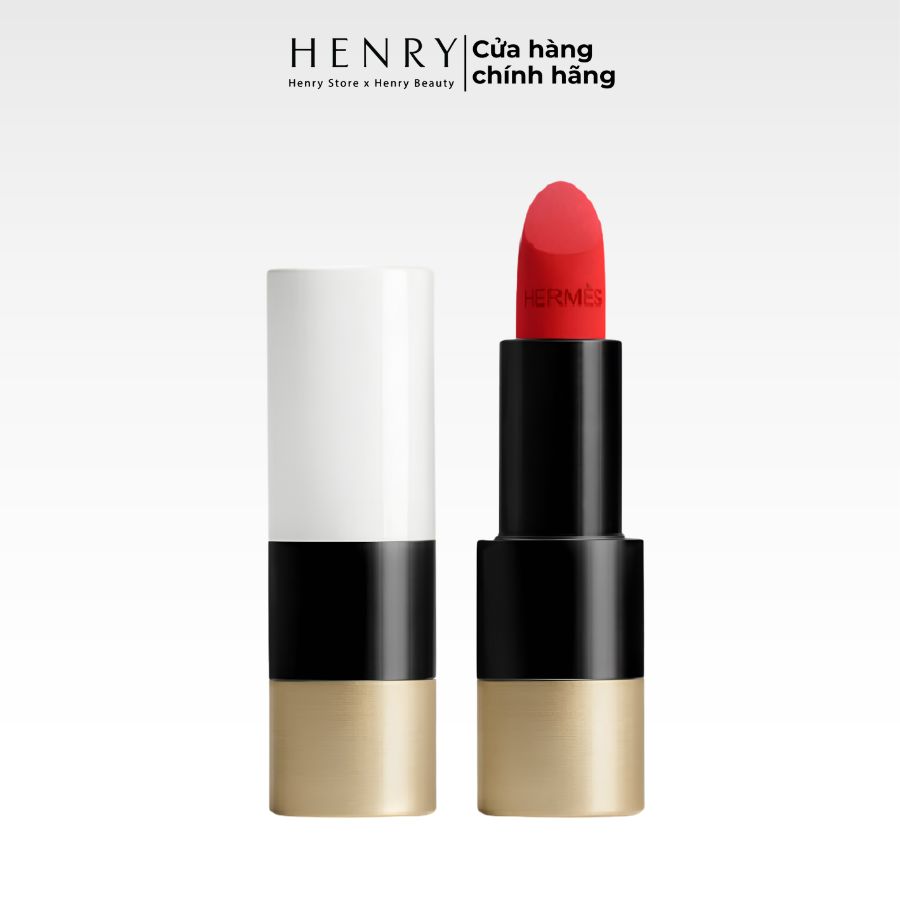 [Fullsize] Son Lì Rouge Hermès Matte Lipstick 3.5g #64 Rouge Casaque Sắc Đỏ Tươi Thuần Khiết