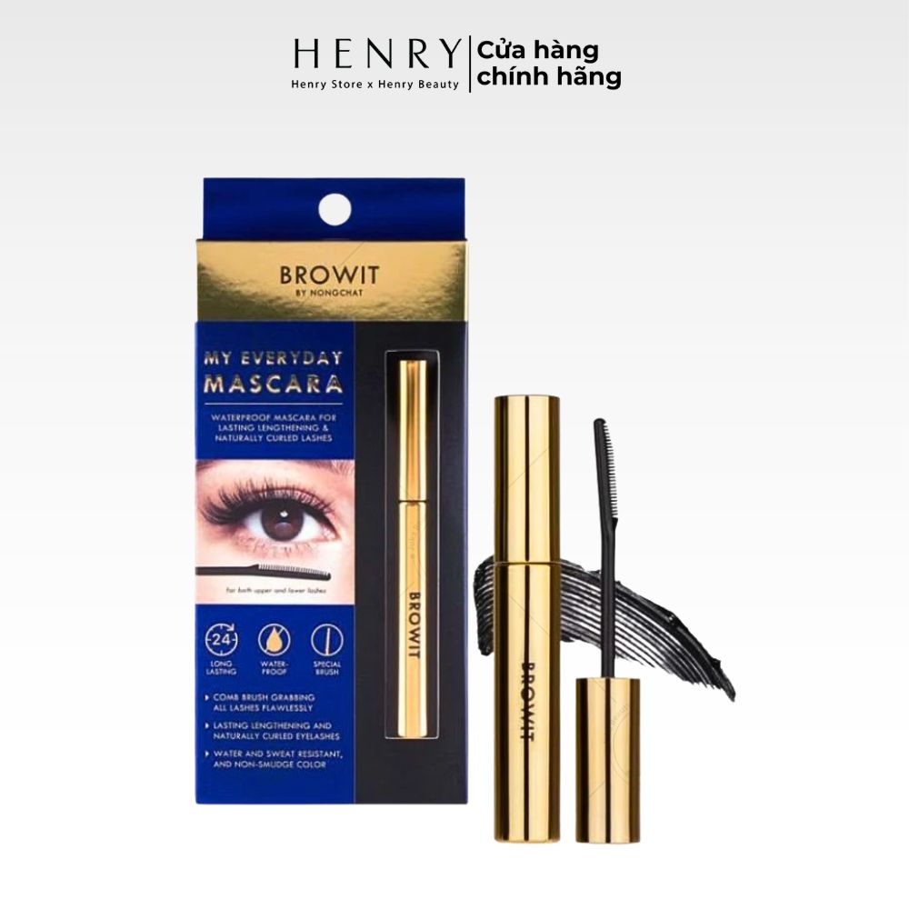 Mascara Browit By Nongchat My Everyday, Mi Cong Dài, Kháng Nước Đỉnh Cao