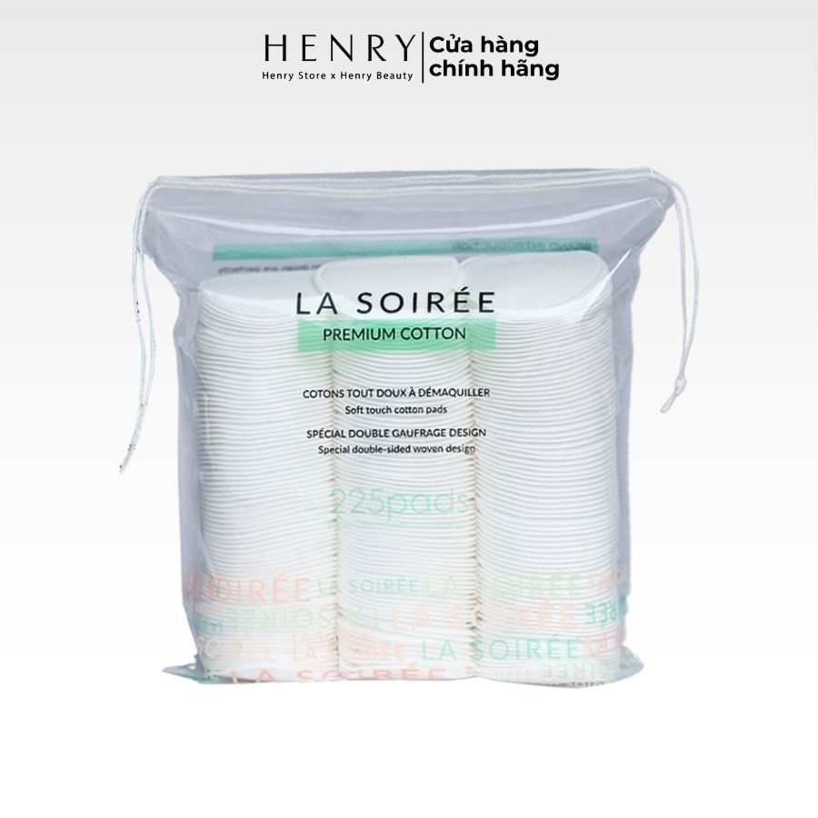 Bông Tẩy Trang La Soirée Premium Cotton 225 Miếng Tròn