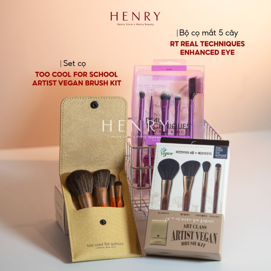 Bộ Cọ Trang Điểm Thuần Chay Too Cool For School Artist Vegan Brush Kit Chính Hãng