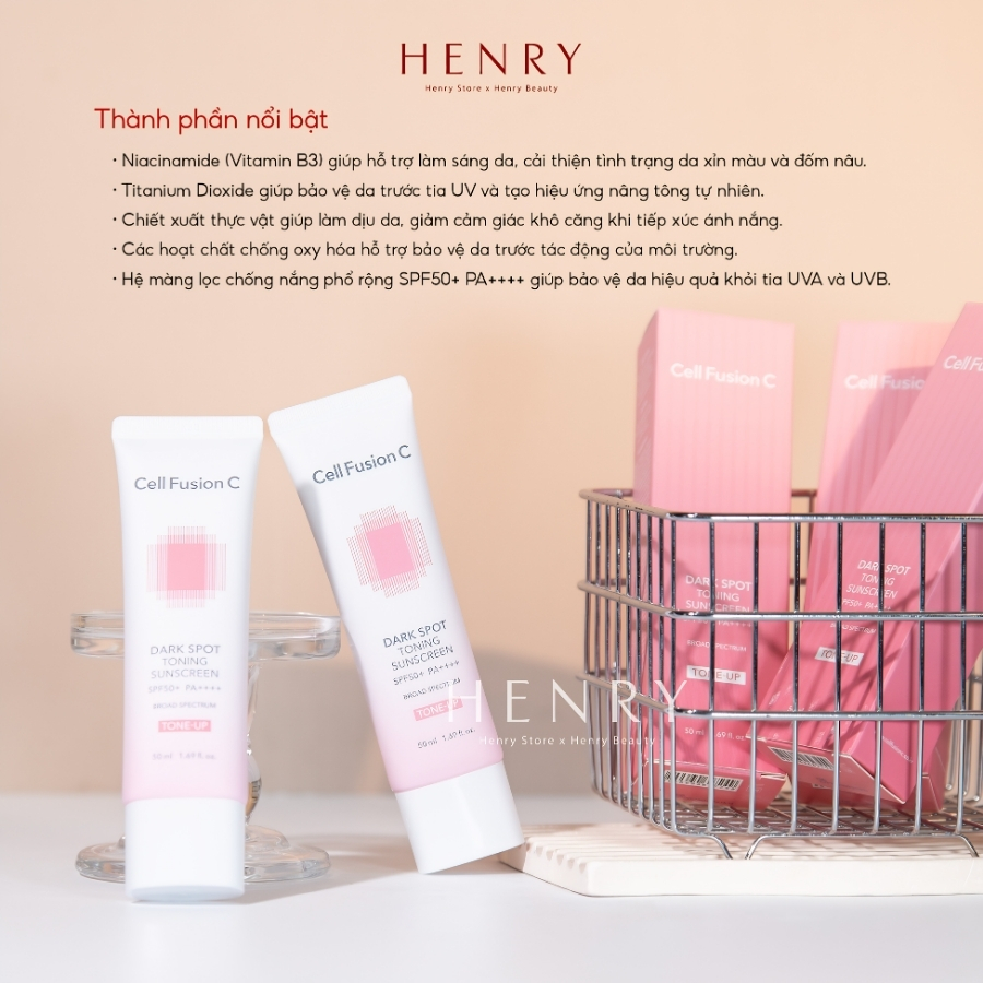 Kem Chống Nắng Cell Fusion C Dark Spot Toning Sunscreen SPF50+ PA++++ 2x35ml Chính Hãng | Nâng Tông, Dưỡng Sáng & Mờ Thâm