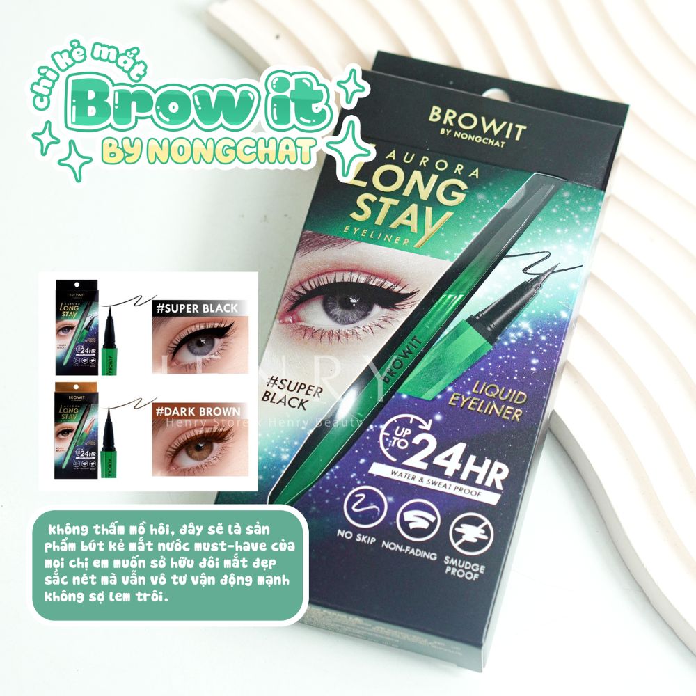 Bút Kẻ Mắt Browit By Nongchat Aurora Long Stay Eyeliner 0.5g