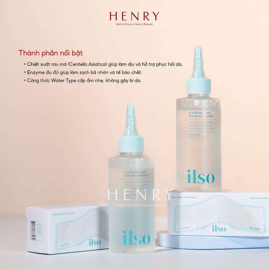 Tinh Chất Ủ Mụn Đầu Đen Ilso Super Melting Serum Softener 150ml + 40 Miếng Bông Tẩy Trang