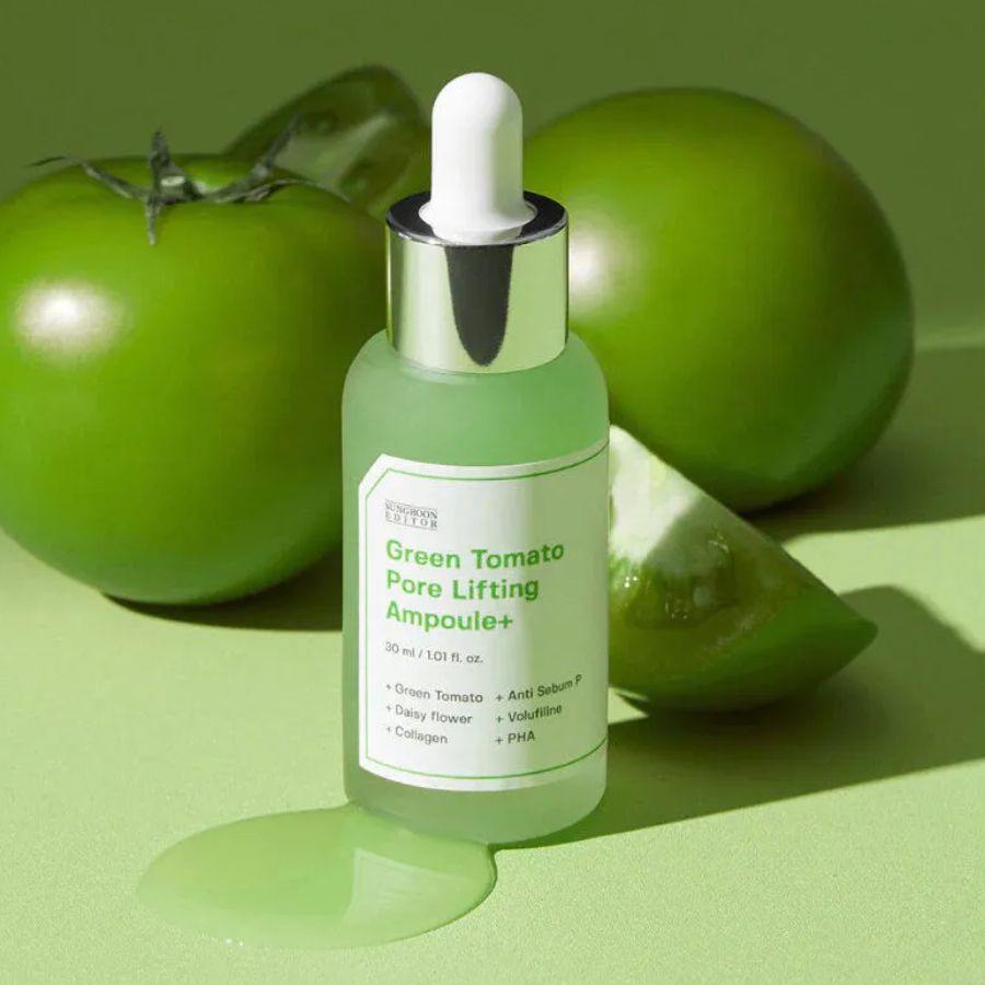[Set 30ml + 30ml] Tinh Chất Cà Chua Xanh Sungboon Editor Green Tomato Pore Lifting Ampoule+