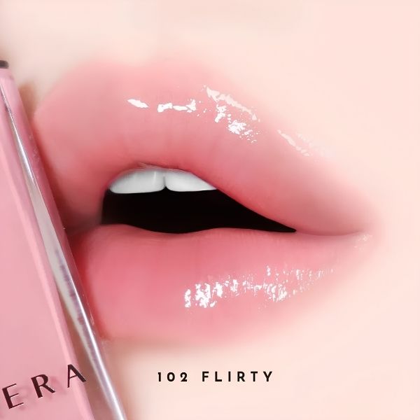 Son Bóng HERA Sensual Nude Lip Gloss #102 Flirty 5g – Hồng Đào Nude Căng Bóng, Môi Căng Mọng Tự Nhiên