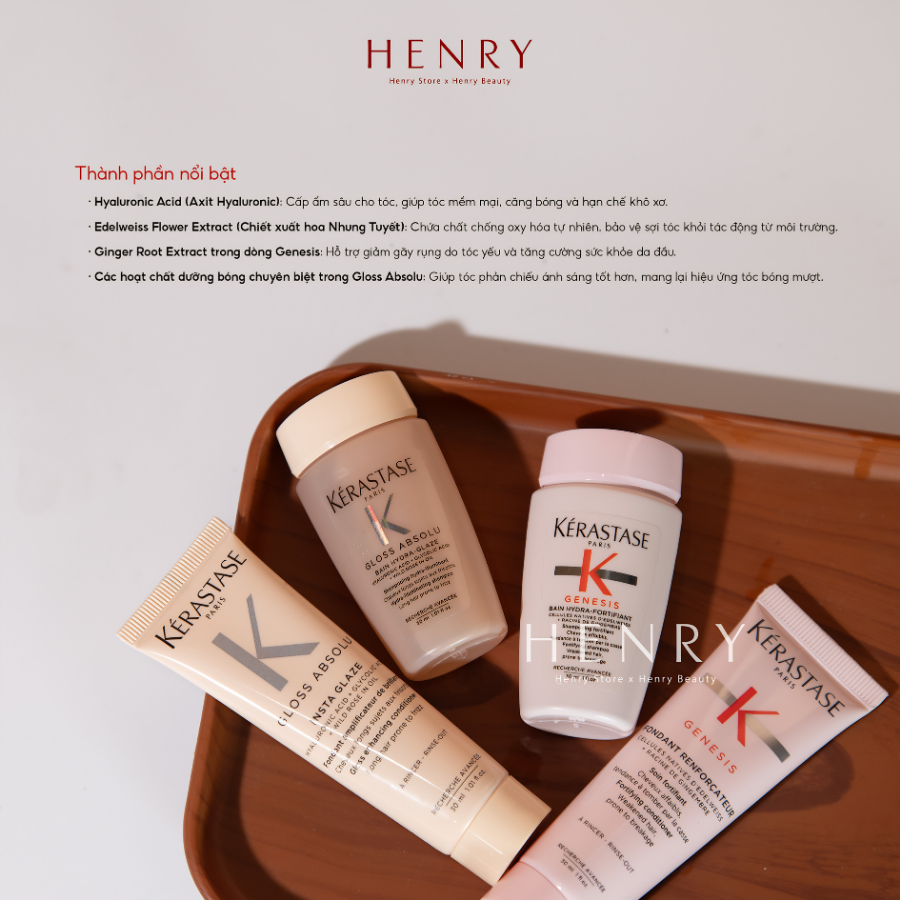 Set Gội Xả Kérastase Genesis Mini Size 30ml x 2 – Hỗ Trợ Giảm Gãy Rụng, Nuôi Dưỡng Tóc Chắc Khỏe