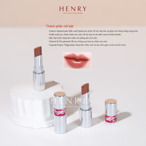 [Mini] Son Dưỡng YSL Loveshine Candy Glaze #19 Salted Caramel – Nâu Caramel Bóng Mọng