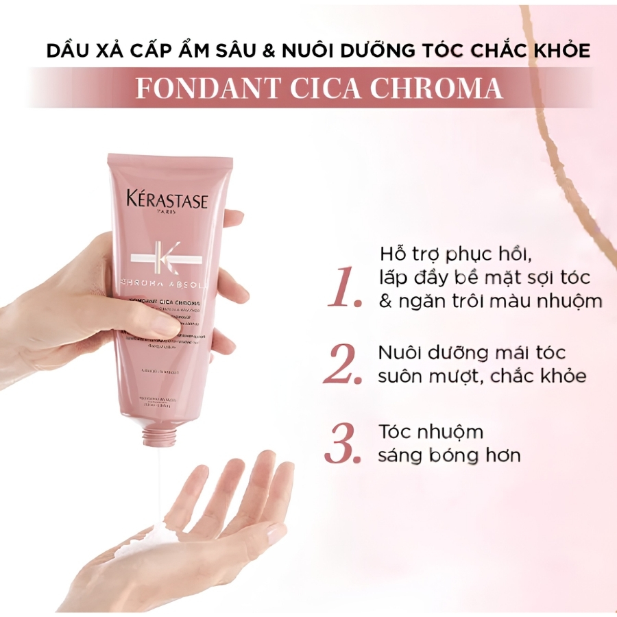 Dầu Xả Kérastase Chroma Absolu Fondant Cica Chroma 200ml – Bảo Vệ Màu, Phục Hồi Tóc Nhuộm