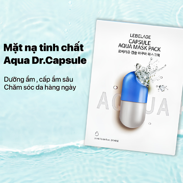Mặt Nạ Lebelage Dr.Capsule Aqua Mask Pack 25ml – Cấp Nước Chuyên Sâu, Cho Da Mềm Mịn Căng Mướt