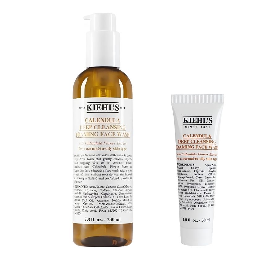 [Hàng Công Ty] Sữa Rửa Mặt Hoa Cúc Kiehl's Calendula Deep Cleansing Foaming Face Wash 30ml – Làm Sạch Dịu Nhẹ, Giảm Dầu Thừa & Cho Da Tươi Mát