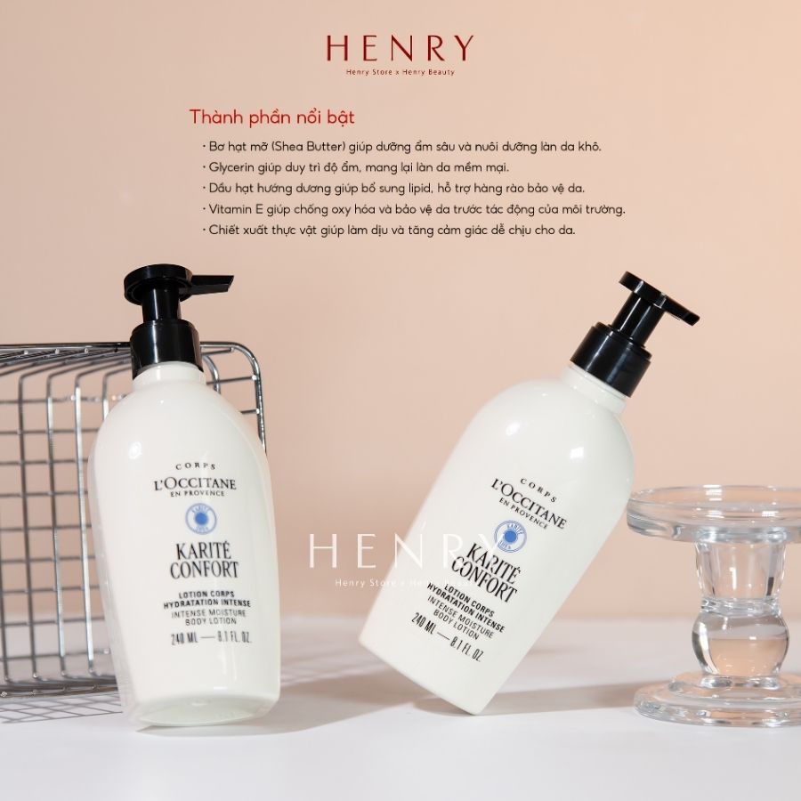 Sữa Dưỡng Thể L'Occitane Shea Ultra Rich Body Lotion 240ml Nuôi Dưỡng, Cấp Ẩm Suốt 48 Giờ Cho Làn Da Khô Ráp