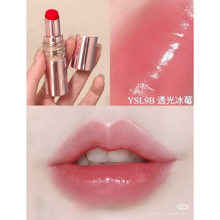 Son Dưỡng YSL Loveshine Candy Glow #9B Cherry Bliss – Sắc Hồng Anh Đào Căng Mọng, Dưỡng Môi Mềm Mịn Tự Nhiên