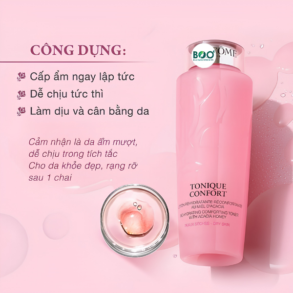 Toner Lancome Tonique Confort Re-Hydrating Comforting Toner 125ml - Dưỡng Ẩm, Cân Bằng Và Nuôi Dưỡng Da Mềm Mại