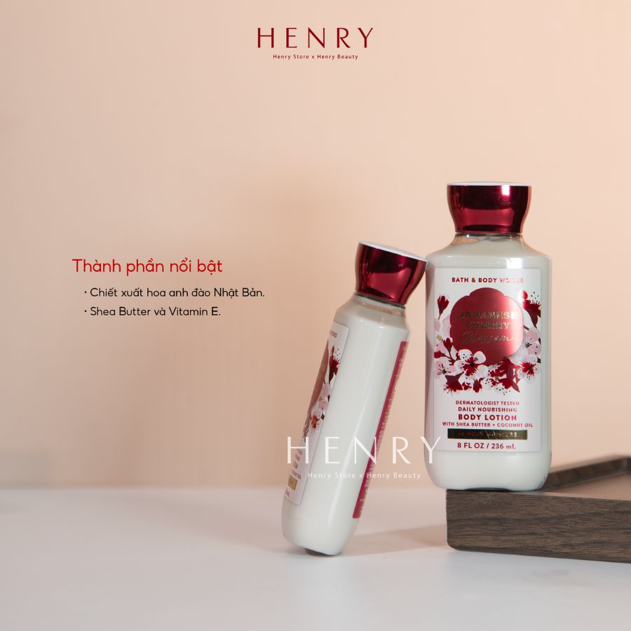 Sữa Dưỡng Thể Hương Nước Hoa Bath & Body Works Japanese Cherry Blossom 236ml Hương Hoa Anh Đào Nhật Bản Quý Phái