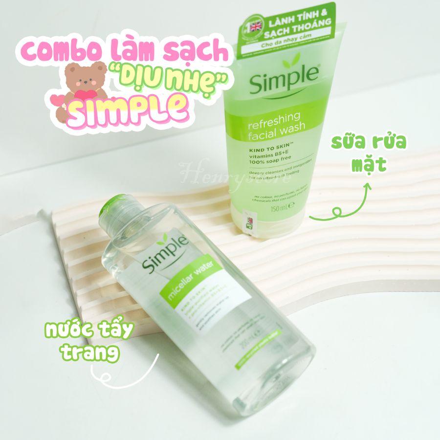 Nước Tẩy Trang Simple Micellar Cleansing Water Chai 200ml