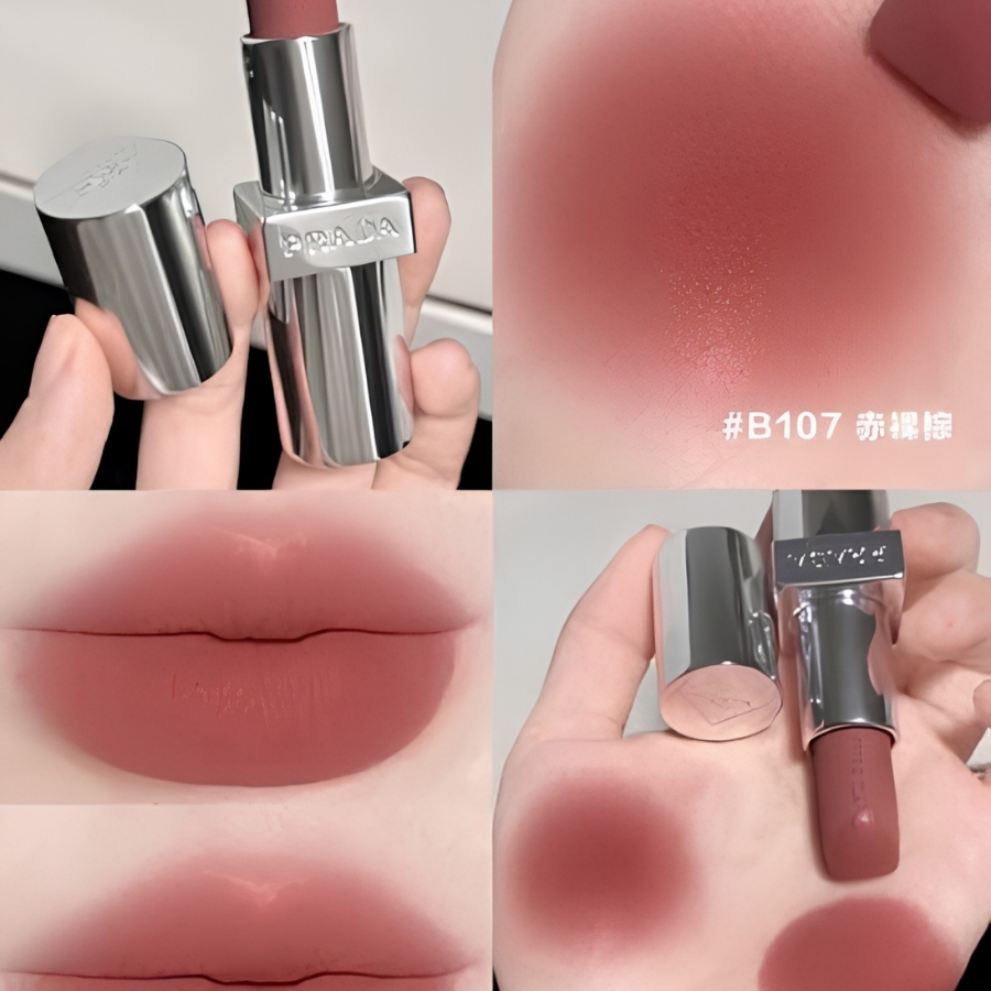 Son Prada Monochrome Soft Matte Lipstick B107 Sedona Hồng Đất 3.8g – Thanh Lịch, Nữ Tính Và Cuốn Hút