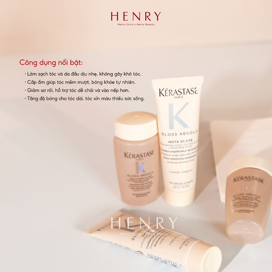 Set Gội Xả Kérastase Gloss Absolu 30ml x 2 Phục Hồi & Giữ Màu Tóc Nhuộm