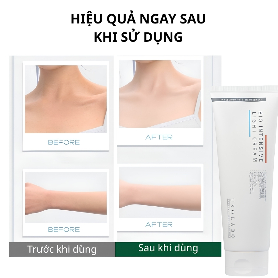 Kem Nâng Tông Body USOLAB Bio Intensive Light Cream 250ml – Dưỡng Ẩm, Làm Sáng & Nâng Tông Da