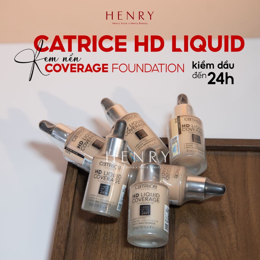 [Hàng Công Ty] Kem Nền Catrice HD Liquid Coverage Foundation 24H Kiềm Dầu & Che Phủ Hoàn Hảo