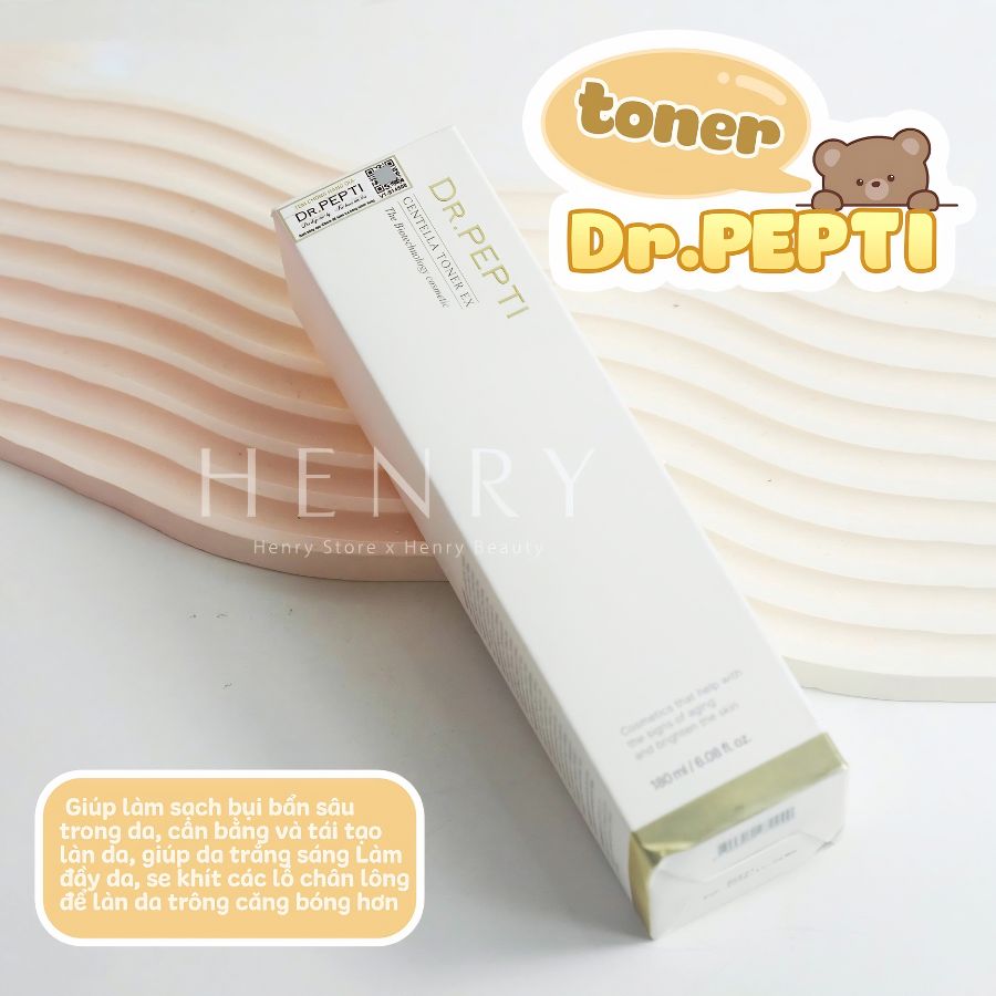 [Hàng công ty] Nước Hoa Hồng Rau Má Dr.Pepti Centella Toner Ex 180ml