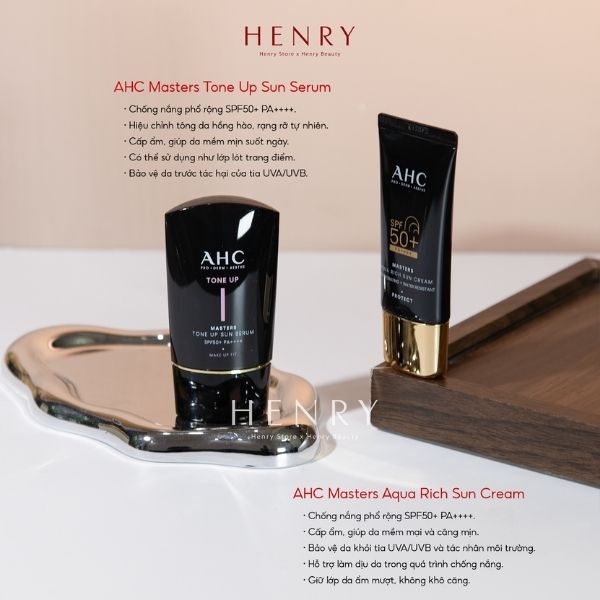 Kem Chống Nắng AHC Masters Tone-Up Sun SPF50+/PA++++ 50ml – Nâng Tone Tự Nhiên, Da Sáng Khỏe Rạng Rỡ