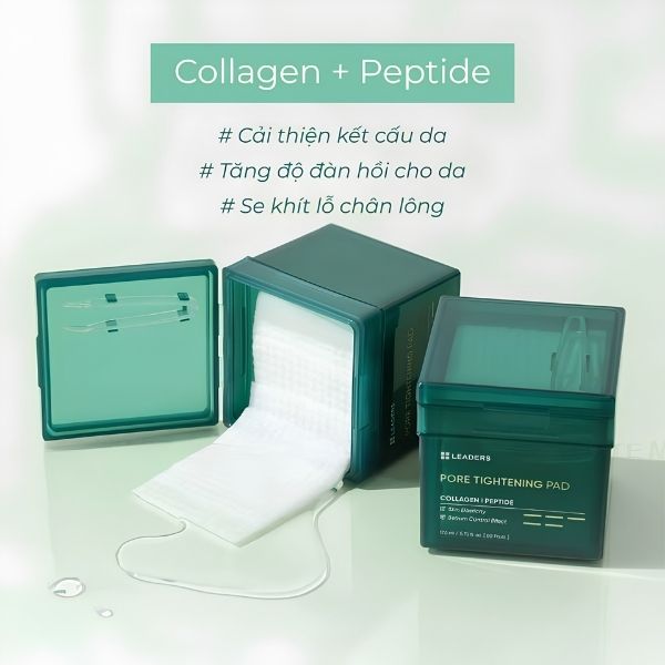 Toner Pad Leaders Pore Tightening Pad 50 Miếng – Hỗ Trợ Se Khít Lỗ Chân Lông & Cấp Ẩm Cho Da Hỗn Hợp