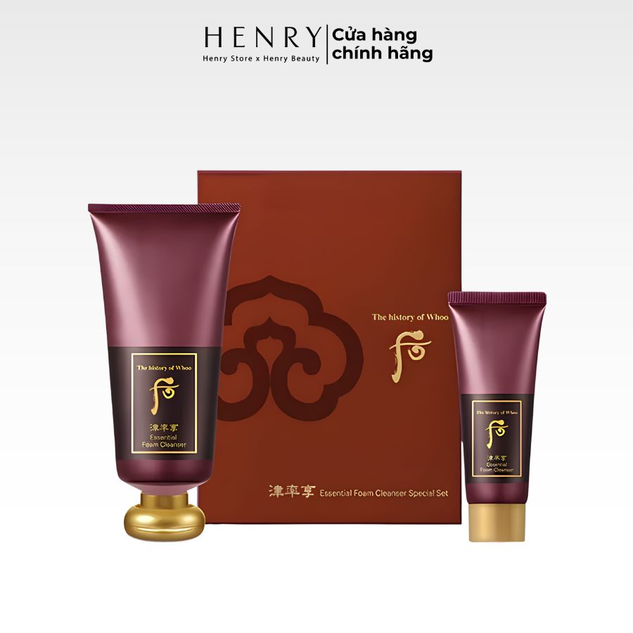 Set 2 Món Sữa Rửa Mặt Whoo Jinyulhyang Essential Foam Cleanser