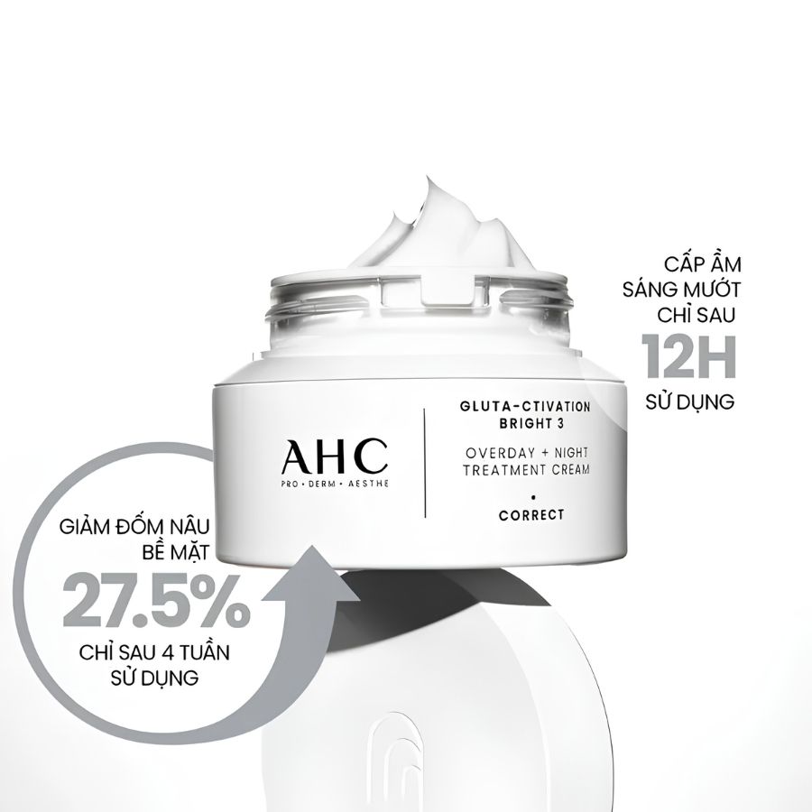 Kem Dưỡng AHC Pro Shot Gluta Ctivation Bright 3 50ml – Dưỡng Sáng Da, Mờ Thâm Nám, Cấp Ẩm & Hỗ Trợ Chống Lão Hóa