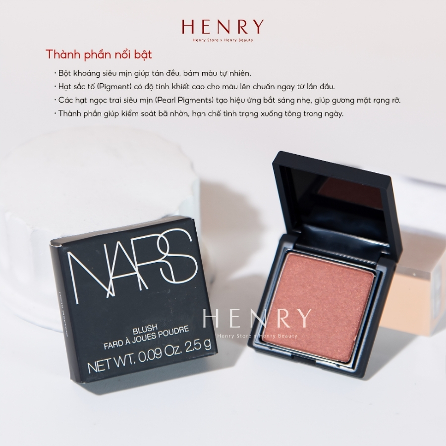[Minisize] Phấn Má Hồng NARS Powder Blush #Orgasm Rush 2.5g – Sắc Hồng Đào Rạng Rỡ Cho Gương Mặt Tươi Tắn Tự Nhiên