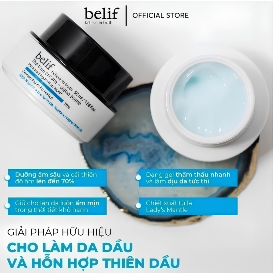 Kem Dưỡng Belif The True Cream Aqua Bomb 30ml – Cấp Nước, Dưỡng Ẩm Cho Da Căng Mướt