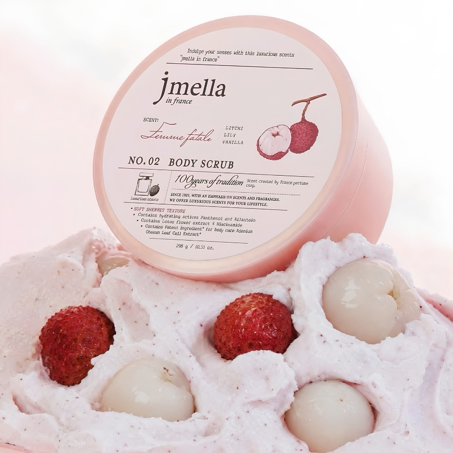 [ Hàng Công Ty] Tẩy Tế Bào Chết Jmella No.02 Body Scrub 298g – Làm Sạch Da, Mềm Mịn Và Lưu Hương Femme Fatale