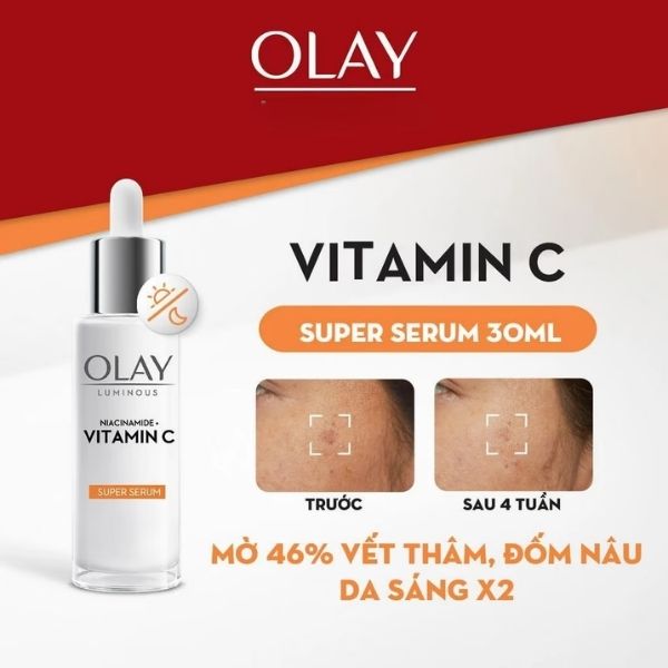Serum Olay Luminous Niacinamide + Vitamin C 30ml – Dưỡng Sáng, Hỗ Trợ Làm Mờ Thâm & Đều Màu Da