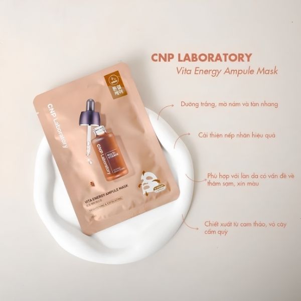 Mặt Nạ Keo Ong CNP Multi Vitamin Ampule Mask 25ml – Dưỡng Sáng, Cấp Ẩm & Hỗ Trợ Làm Đều Màu Da