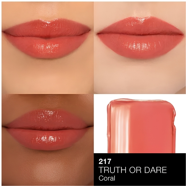 Son Dưỡng Nars Afterglow Sensual Shine Lipstick 217 Truth Or Dare Coral 1.5g – Màu Cam San Hô Tươi Tắn, Môi Căng Bóng Tự Nhiên