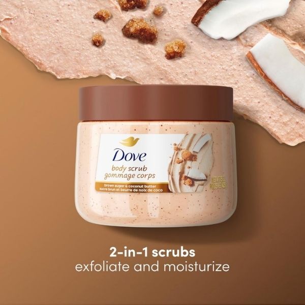 [Bản Mỹ] Tẩy Tế Bào Chết Dove Brown Sugar & Coconut Body Scrub 425g – Làm Mịn Da, Dưỡng Ẩm & Hương Dừa Thơm Ngọt