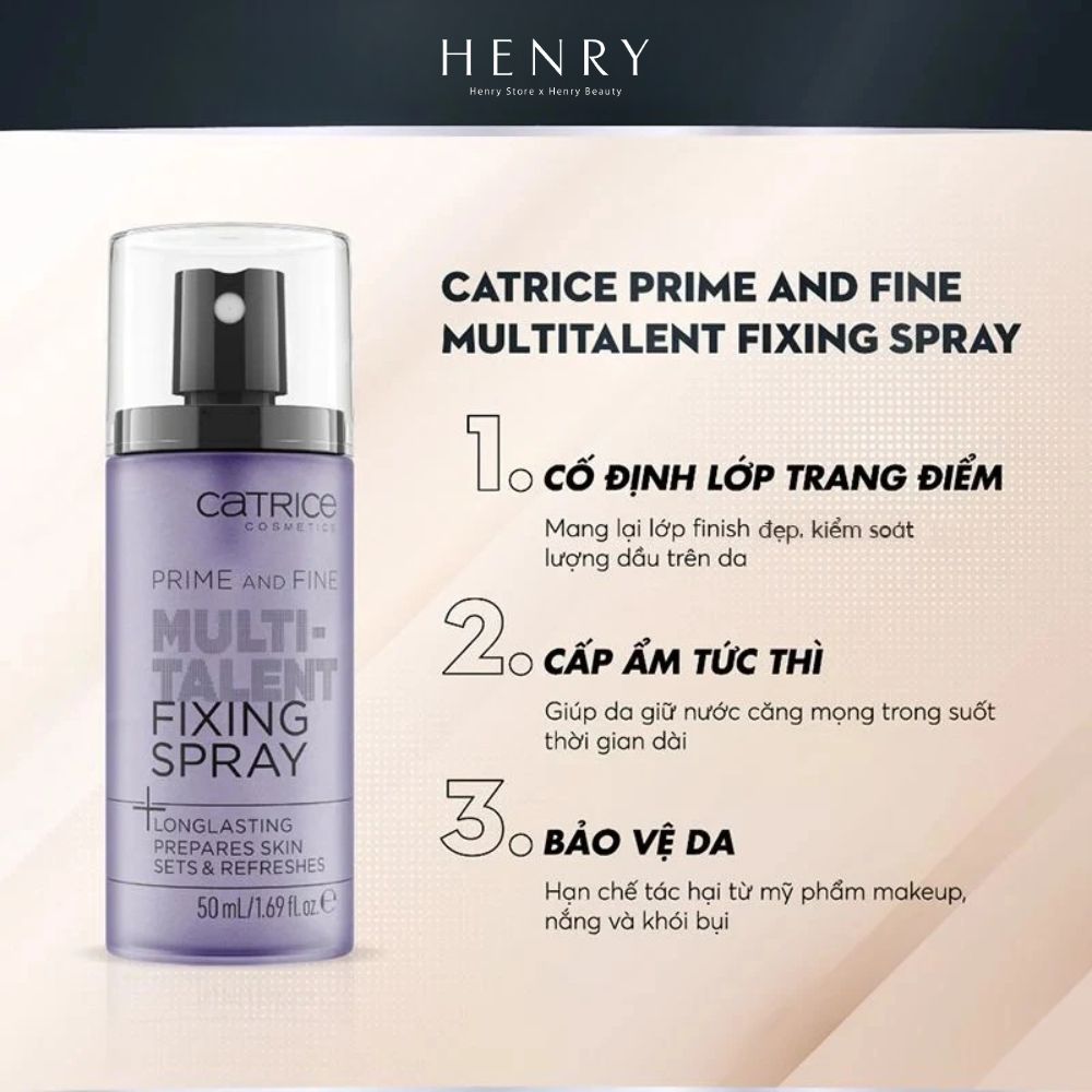 [Hàng công ty] Xịt Khóa Nền Catrice Prime And Fine Multi-Talent Fixing Spray 50ml