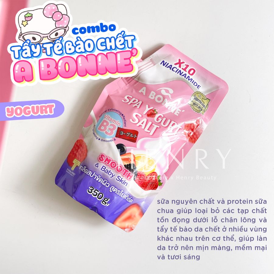 [Hàng Công Ty] Muối Tắm Sữa Chua A Bonne Yogurt Spa Salt 350g Dưỡng Da Mềm Mịn & Trẻ Hóa