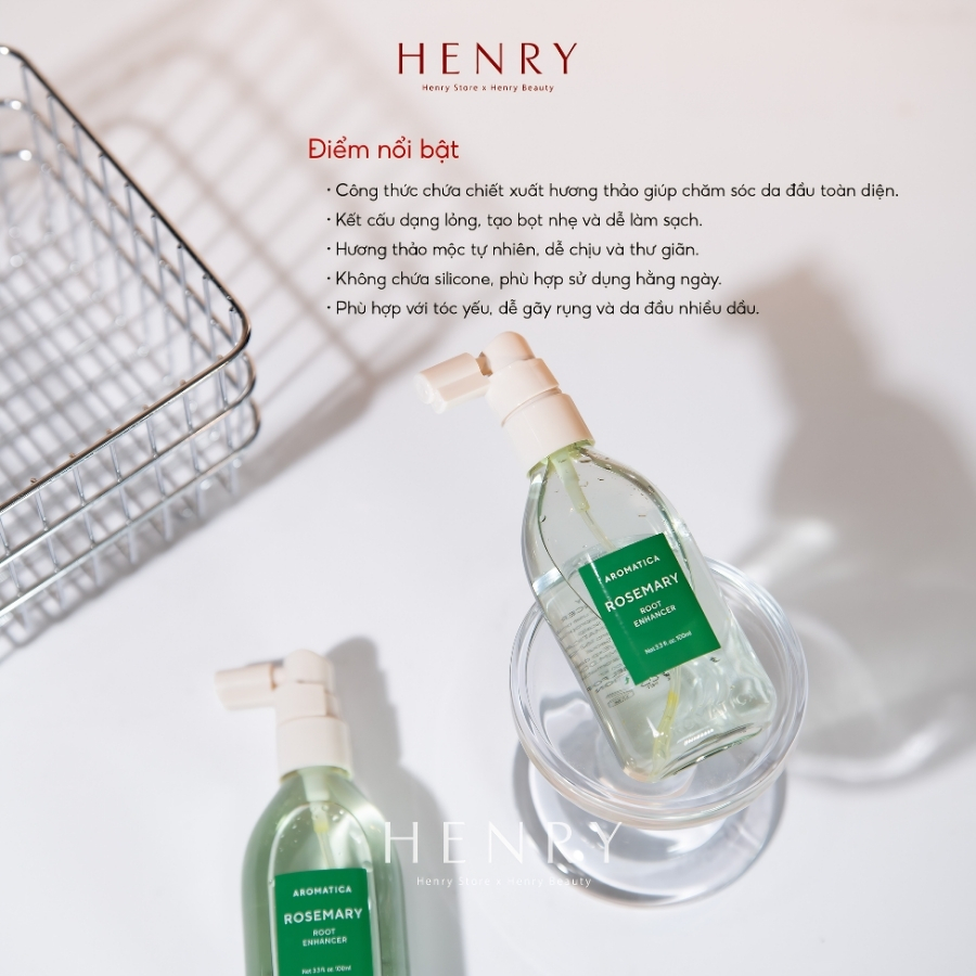 Xịt Dưỡng Tóc Aromatica Rosemary Root Enhancer 100ml – Hỗ Trợ Giảm Gãy Rụng, Nuôi Dưỡng Chân Tóc Chắc Khỏe