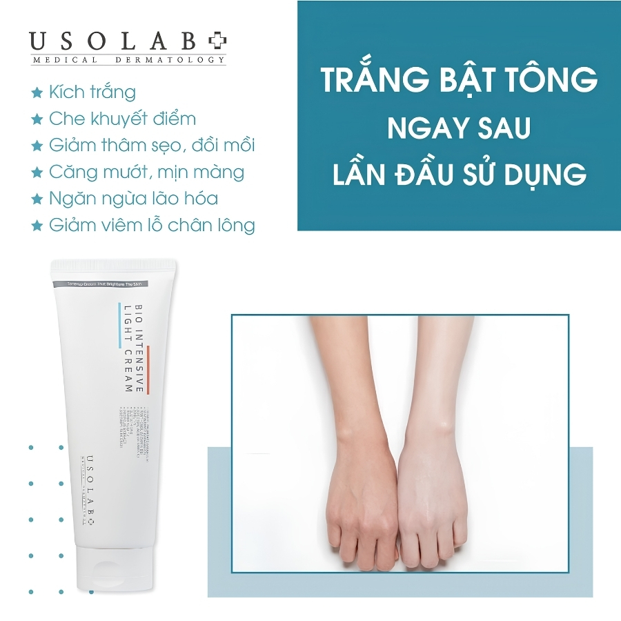 Kem Nâng Tông Body USOLAB Bio Intensive Light Cream 250ml – Dưỡng Ẩm, Làm Sáng & Nâng Tông Da