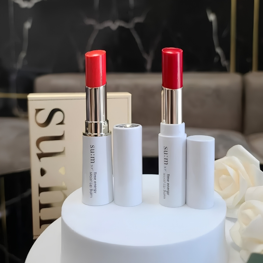 Set Son Dưỡng Môi Su:m37 Time Energy Moist Lip Balm Red Special (Red 5.5g+corad 3.5g)