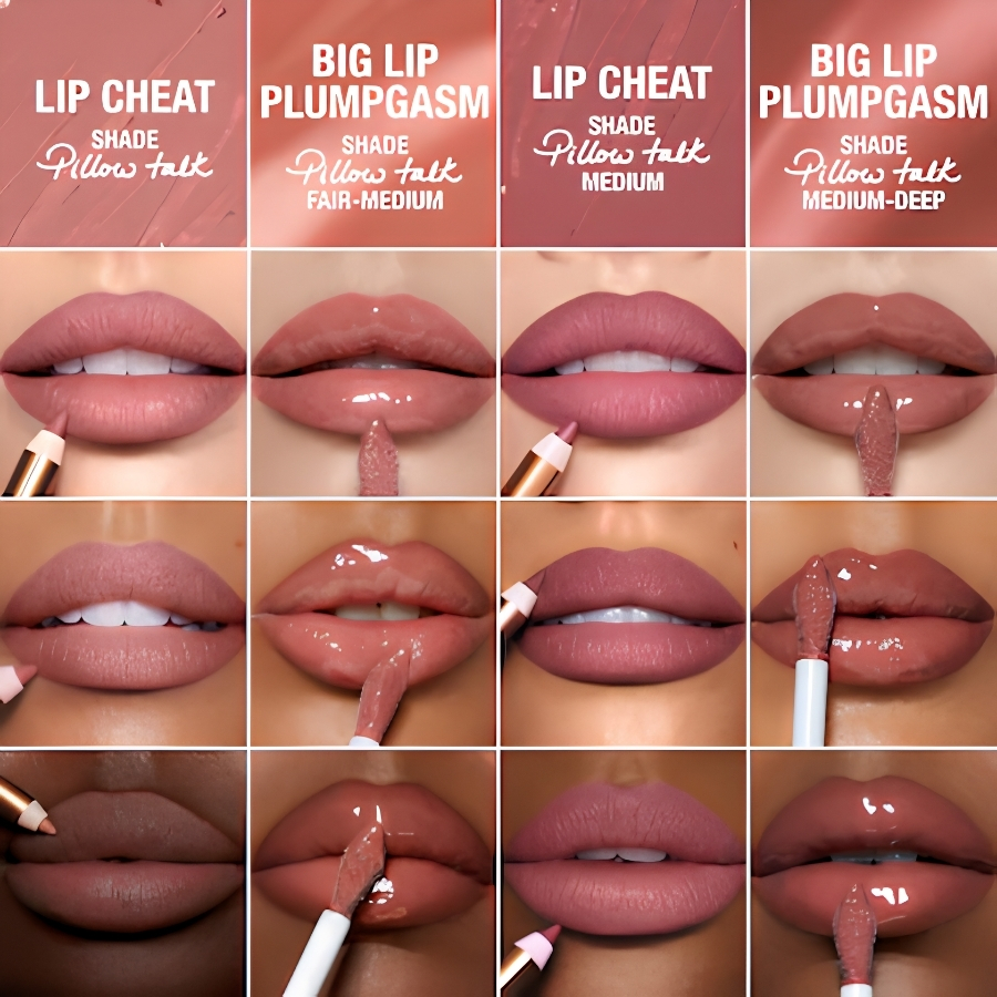 Set Charlotte Tilbury Pillow Talk Plumpgasm Lip Liner and Lip Gloss – Tạo Viền Môi Sắc Nét, Hiệu Ứng Môi Căng Mọng
