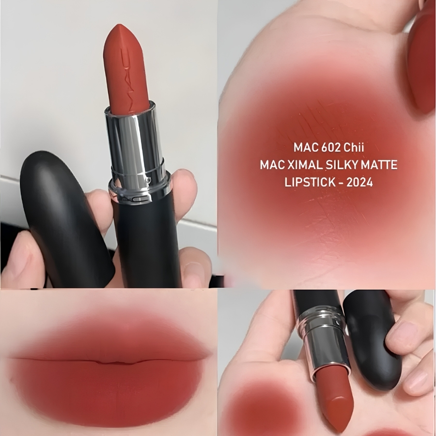 Son Lì MAC Ximal Silky Matte Lipstick #602 Chilli 3.5g – Đỏ Chili Cá Tính, Lâu Trôi