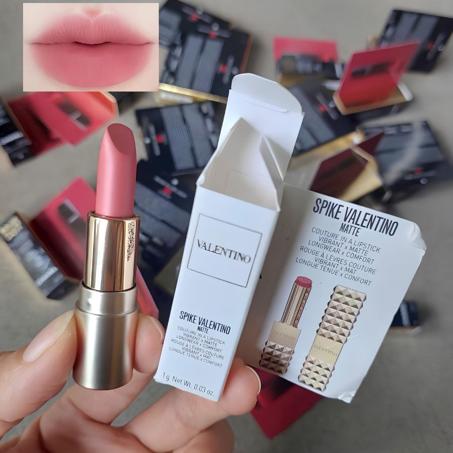 [Minisize] Son Lì Spike Valentino Matte Lipstick 2g #100R Stand Out In Nude