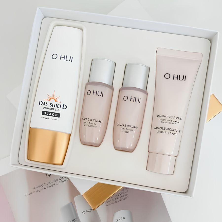 [Fullbox] Set Kem Chống Nắng Ohui Day Shield Perfect Sun Black Special 50ml Bảo Vệ Toàn Diện & Cấp Ẩm Khóa Màng Phục Hồi