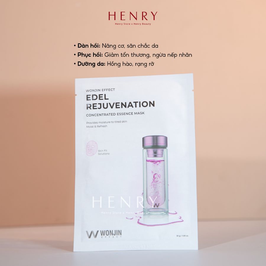 Set Mặt Nạ Wonjin Effect Power Rejuvenation Màu Hồng Cấp Ẩm, Trẻ Hóa Da 10 Miếng + Tặng Sữa Rửa Mặt Wonjin 80ml