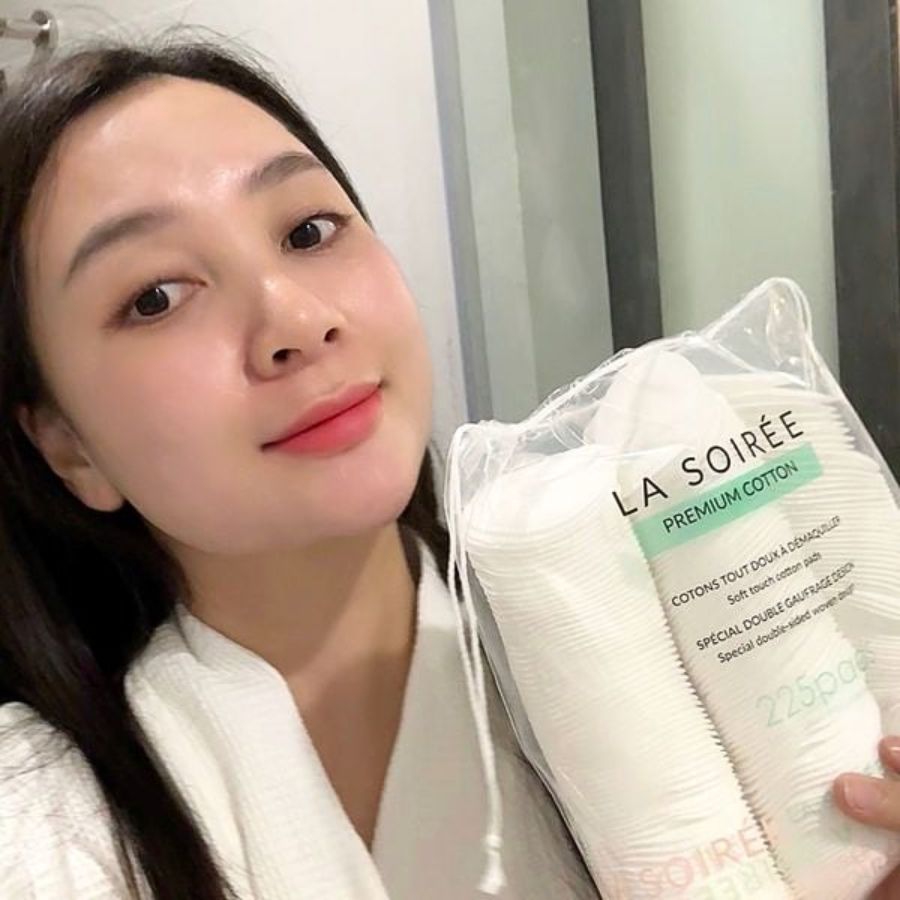 Bông Tẩy Trang La Soirée Premium Cotton 225 Miếng Tròn