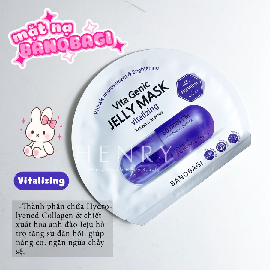 Mặt Nạ Miếng Banobagi Vita Genic Jelly Mask 30ml Giải Pháp Phục Hồi Da Đa Tầng Với Hàm Lượng Vitamin 50.000ppm