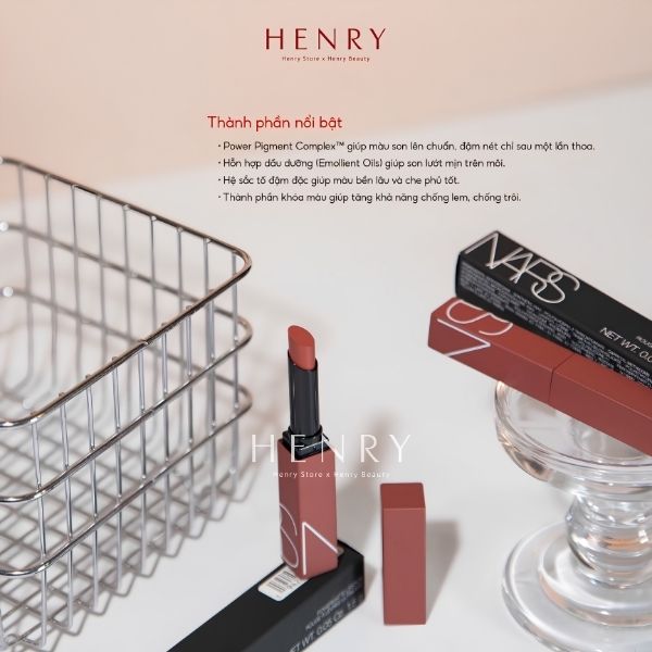 Son Lì NARS Powermatte Lipstick 107 Tainted Love – Màu Hồng Đất Thời Thượng, Mềm Mịn & Lâu Trôi