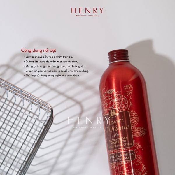 Sữa Tắm Nước Hoa Tesori d’Oriente Dragon Flower (Rồng Đỏ) 500ml – Làm Sạch, Dưỡng Ẩm & Lưu Hương Quyến Rũ